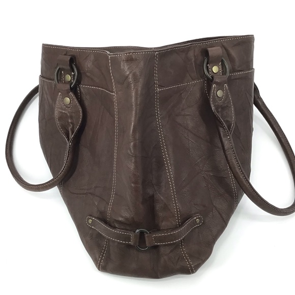 J Jill Brown Textured Embossed Leather Tote - Picture 8 of 16